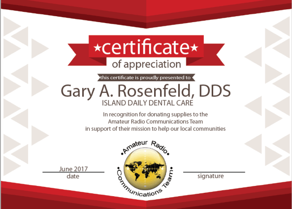 ACT Ceritifcate Of Appreciation